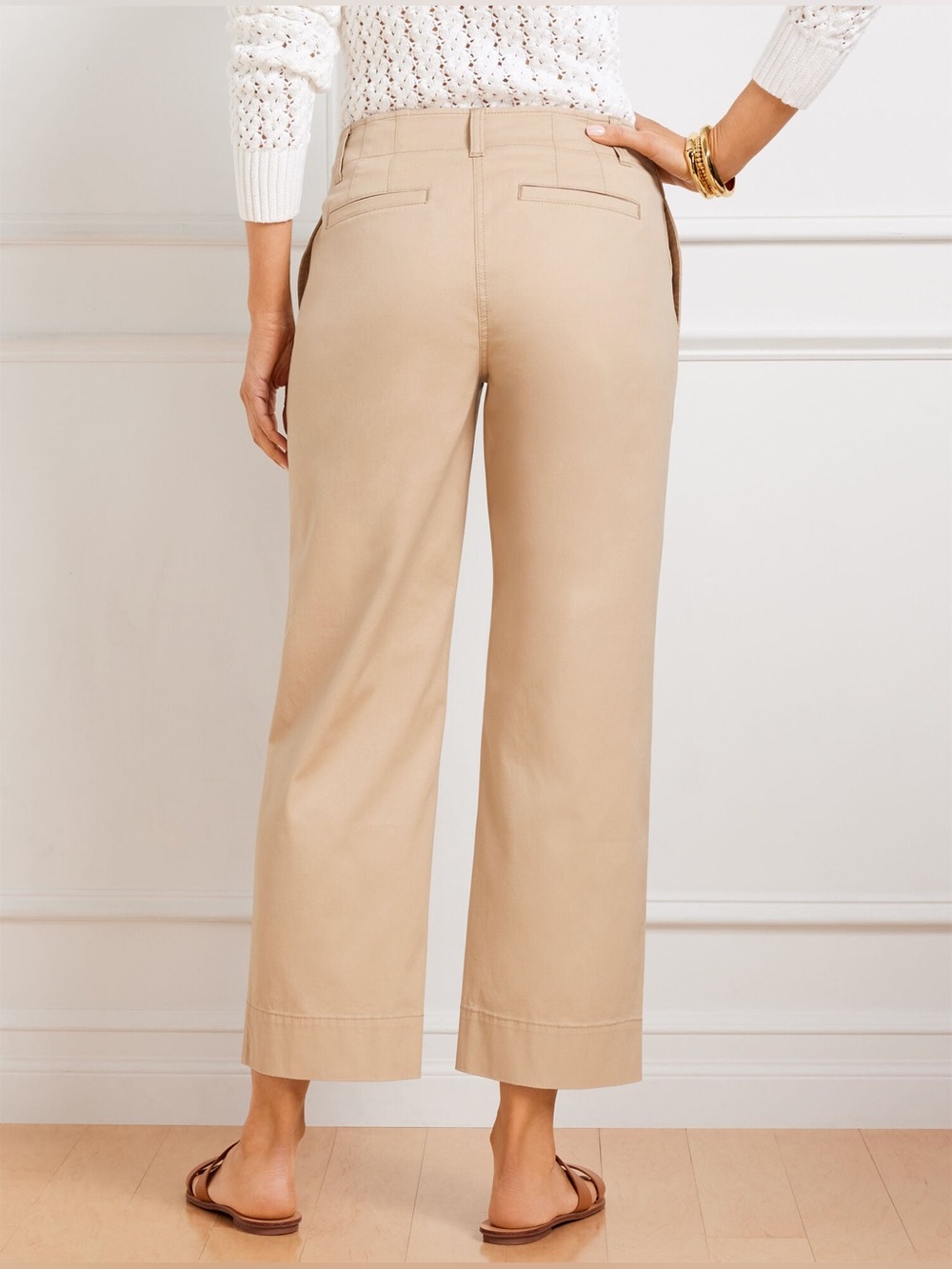 Talbots New England Chino Pants in Khaki Beige Sz 10 NWT Summer Office Business - Picture 2 of 11